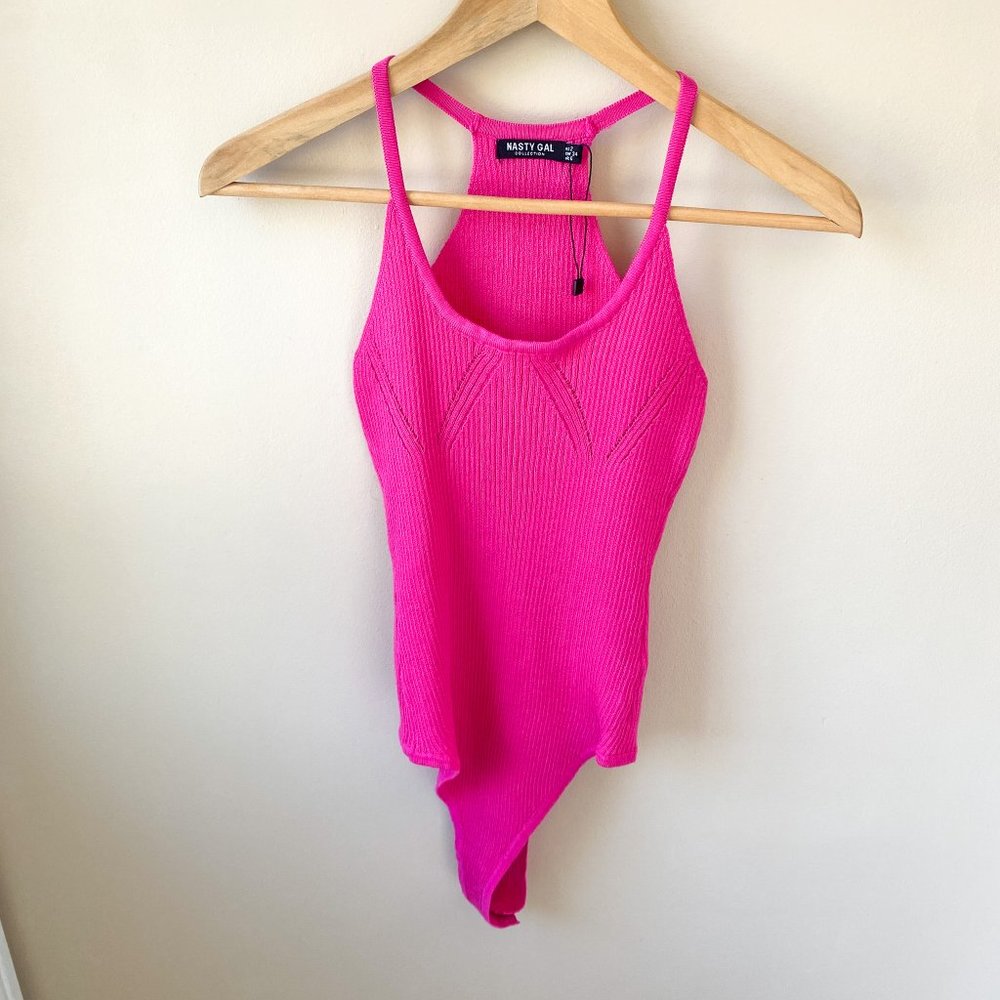 Sweater Bodysuit | Hot Pink | Nasty Gal | NWOT